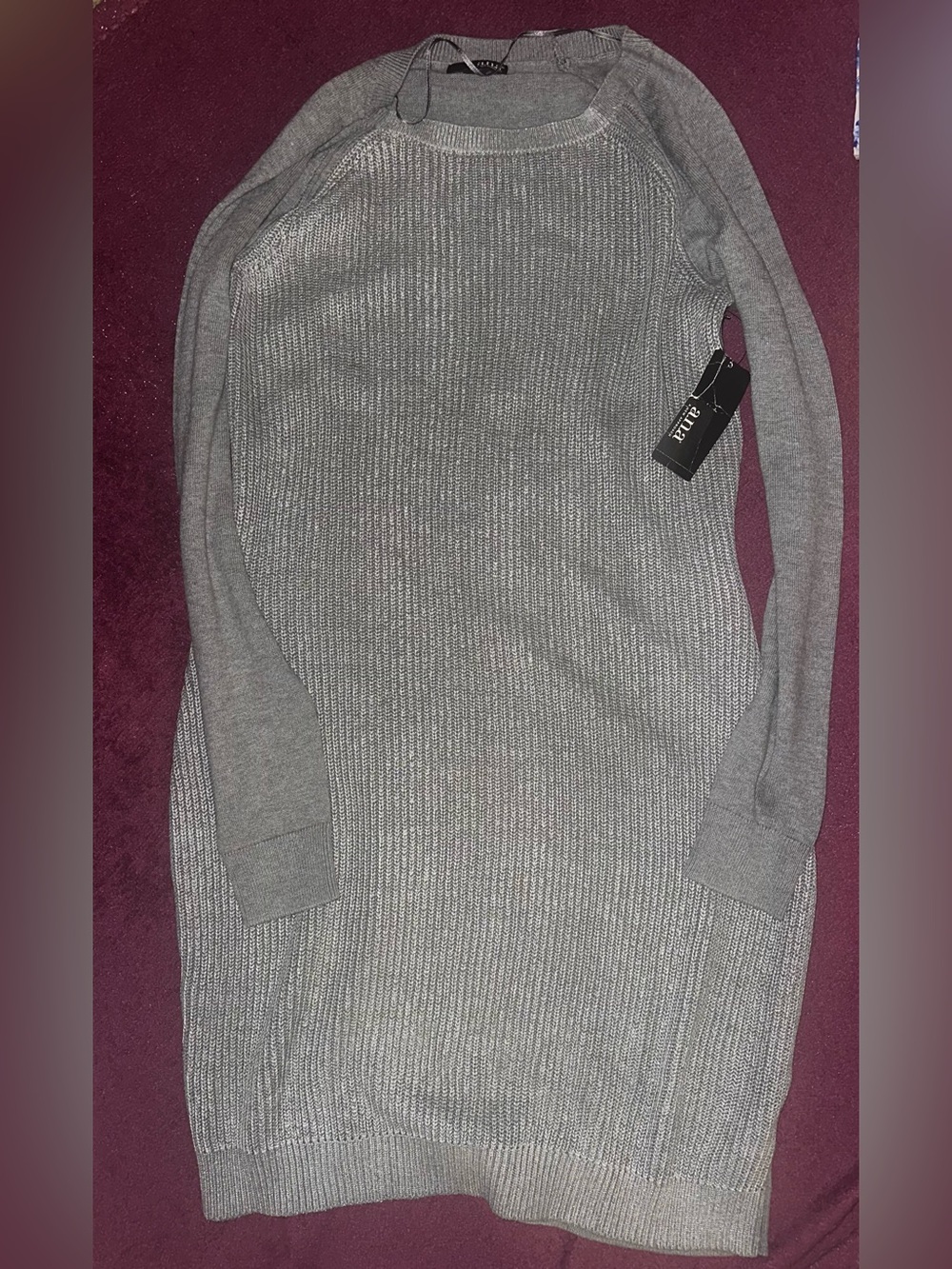 a.n.a Women’s Gray Ribbed Crewneck Sweater